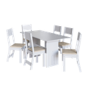 Ver imagem 5 de CONJUNTO DE SALA DE JANTAR PREDILLETA KARLA 1,50 C/6 CADEIRAS BRANCA