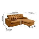 Ver imagem 2 de Sofá Berlin 2.65x2.10m com Chaise Super Pillow Top - Terra