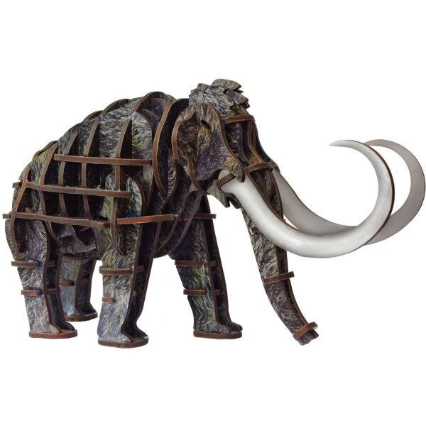 Brinquedo Pedagogico Madeira Mammoth 3D 50 Pecas - 2