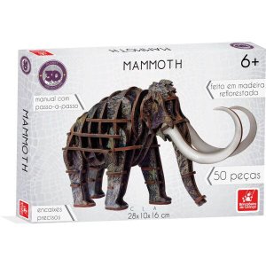 Brinquedo Pedagogico Madeira Mammoth 3D 50 Pecas