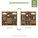 Ver imagem 3 de Guarda-roupa Casal Áries 6 Portas 5 Gavetas Flex 59621.58 Amêndoa Clean - Móveis Lopas