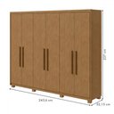 Ver imagem 4 de Guarda-roupa Casal Áries 6 Portas 5 Gavetas Flex 59621.58 Amêndoa Clean - Móveis Lopas