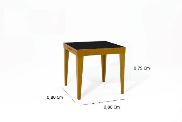 Mesa De Jantar Extensível 0.80 a 1.20 Com Vidro Pés Madeira Tock:IMBUIA/PRETO - 2