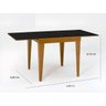 Mesa De Jantar Extensível 0.80 a 1.20 Com Vidro Pés Madeira Tock:IMBUIA/PRETO - 4