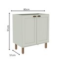 Ver imagem 3 de Balcão 2 Portas sem Tampo 100% MDF Americano Provençal Iluminata Verde/Mint