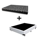Ver imagem 1 de Cama Box Casal 138 Tecido Sintético Branco com Colchão Belize Bello Box - D33 Preto 57x138x188