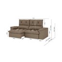 Ver imagem 2 de Sofá Retrátil Reclinável Alion Plus 2,10m Suede Capuccino - Xflex Sofas