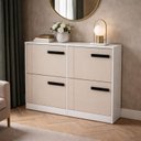 Ver imagem 1 de Sapateira para Quarto 24 Pares Lisboa Bege/Creme/Branco