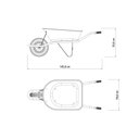 Ver imagem 3 de Carrinho de Mão Tramontina Caçamba Funda Plástica Laranja 55 L, Braço Metálico e Pneu com Câmara Tra