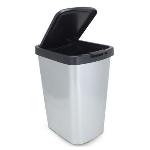 Lixeira Click com Label 9L Inox