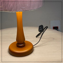 Ver imagem 2 de Kit 02 Abajur Quarto Madeira Imbuia Cúpula Algodão (bege)