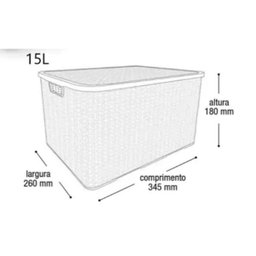 Organizador Rattan 15l Preto - 3