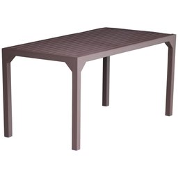 Mesa Retangular Haiti com Tampo Ripado em Alumínio para Cozinha, Edícula, Área - Marrom - 1