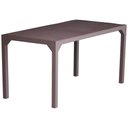 Ver imagem 1 de Mesa Retangular Haiti com Tampo Ripado em Alumínio para Cozinha, Edícula, Área - Marrom