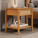 Ver imagem 4 de Mesa de Cabeceira Rattan 1 Gaveta 1 Nicho Madeira Freijó Cefira Idimex