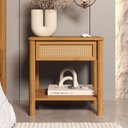 Ver imagem 1 de Mesa de Cabeceira Rattan 1 Gaveta 1 Nicho Madeira Freijó Cefira Idimex