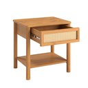 Ver imagem 2 de Mesa de Cabeceira Rattan 1 Gaveta 1 Nicho Madeira Freijó Cefira Idimex