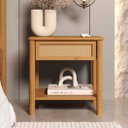 Ver imagem 1 de Mesa de Cabeceira Rattan 1 Gaveta 1 Nicho Madeira Freijó Cefira  Idimex