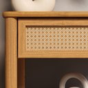 Ver imagem 5 de Mesa de Cabeceira Rattan 1 Gaveta 1 Nicho Madeira Freijó Cefira Idimex