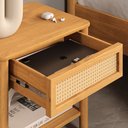 Ver imagem 6 de Mesa de Cabeceira Rattan 1 Gaveta 1 Nicho Madeira Freijó Cefira Idimex