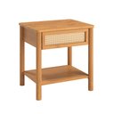 Ver mais imagens de Mesa de Cabeceira Rattan 1 Gaveta 1 Nicho Madeira Freijó Cefira Idimex