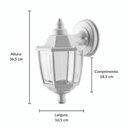 Ver imagem 5 de Arandela Luminária Fechada Branca Parede 36,5cm E27 Dital Bivolt Heritage Externo Interno Jardim