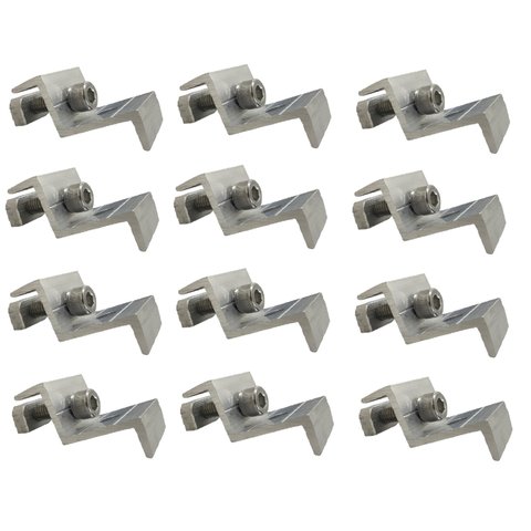 Kit 12 Grampo Painel Placa Solar Presilha Fixador Terminal Universal