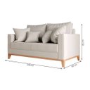 Ver imagem 2 de Kit Sofá Beny 140cm + 2 Poltronas Base de Madeira Linho