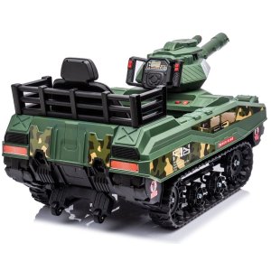 Mini Carro Elétrico Infantil Tanque Guerra 12V Munição Controle Musica Verde Brinqway Bw-279 BW-279 
