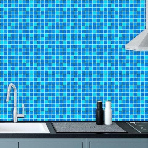 Papel de Parede Cozinha Pastilhas Lavável Adesivo 3mt