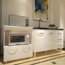 Ver imagem 2 de Balcão Armário Cozinha Gabinete de Pia 120 Cm Bruna e Balcão para Microondas e Forno Elétrico Amanda
