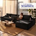 Ver imagem 6 de Sofá Evo 3,40m Molas Ensacadas com Chaise Lounge Direita Velourê Preto Cama Inbox