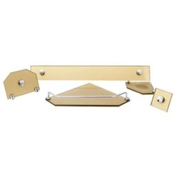 Kit Banheiro e Acessórios em Vidro 8 Mm - Dourado Canto - 2