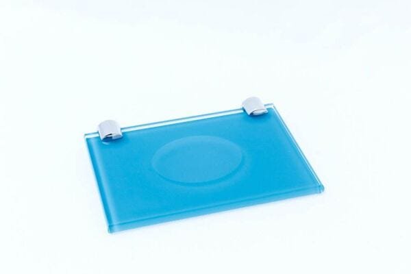 Kit Banheiro e Acessórios Em Vidro 8 Mm - Azul Claro Reto - 7