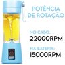 Mini Liquidificador Portátil Recarregável 6 Lâminas Azul - 3