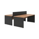 Ver imagem 5 de Mesa Estação de Trabalho Dupla 1,50x1,35m 02 Lugares s/Gavetas c/Ponto de Tomada Nogal Sevilha/Preto