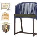 Ver imagem 2 de Mesa com 4 Cadeiras e Noronha Estofado 13 Trama Original Azul