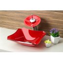 Ver imagem 2 de Torneira Monocomando Cascata para Banheiro Redonda Alta - Vermelho