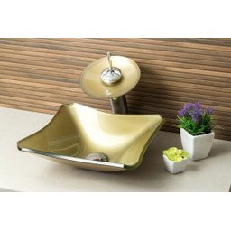 Torneira Monocomando Cascata para Banheiro Redonda Alta - Dourado - 2