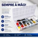 Ver imagem 3 de Kit 4 Caixa Organizadora 17 Divisorias Estojo Multiuso Porta Joias Transparente Maleta Pesca Pecas P