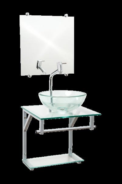 Gabinete Com Cuba Para Banheiro De Vidro 40cm - Cores - Incolor - Havaí 40x40 - 1