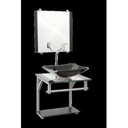 Gabinete Com Cuba Para Banheiro De Vidro 40cm - Cores - Preto - Madri 40x40 - 1 Gabinete Com Cuba Para Banheiro De Vidro 40cm - Cores - Preto - Madri 40x40 - 1