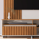Ver imagem 3 de Home Theater para Tv de até 55 Polegadas Uma Gaveta Duas Prateleiras Havana - Giga Móveis:off White/