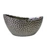 Vaso Decorativo em Cerâmica Bubble Boat Prata Metalizado 25,5x14x10 Cm Mp3 Imports 9045pra - 1