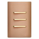 Ver imagem 1 de Conjunto Interruptor Triplo (1 Simples + 2 Paralelos) com Suporte 4x2 - Dicompel Novara Ouro Rose Go