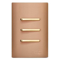 Conjunto Interruptor Triplo (1 Simples + 2 Paralelos) com Suporte 4x2 - Dicompel Novara Ouro Rose Go - 1