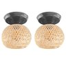 2 Luminária Fibra Natural Bambu Artesanal Plafon Boho Nat97 - 1