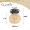 2 Luminária Fibra Natural Bambu Artesanal Plafon Boho Nat97 - 8