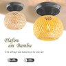 2 Luminária Fibra Natural Bambu Artesanal Plafon Boho Nat97 - 2
