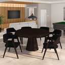 Ver mais imagens de Conjunto Mesa de Jogos Carteado Bellagio Tampo Reversível e 6 Cadeiras Madeira Poker Base Cone Velud